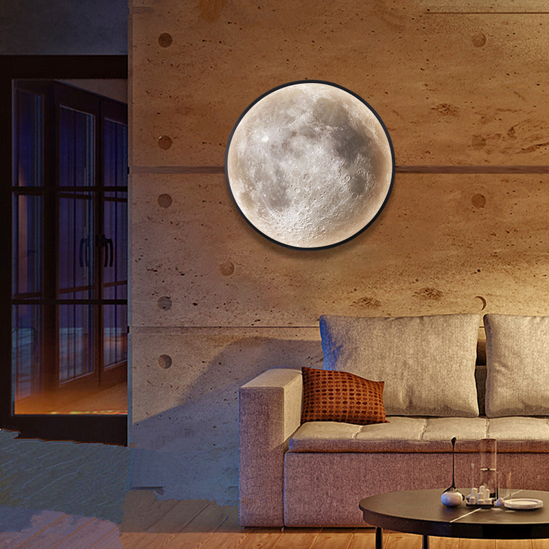 MOON MIRROR | 30cm LED-Wandlampe mit Spiegel und Monddesign
