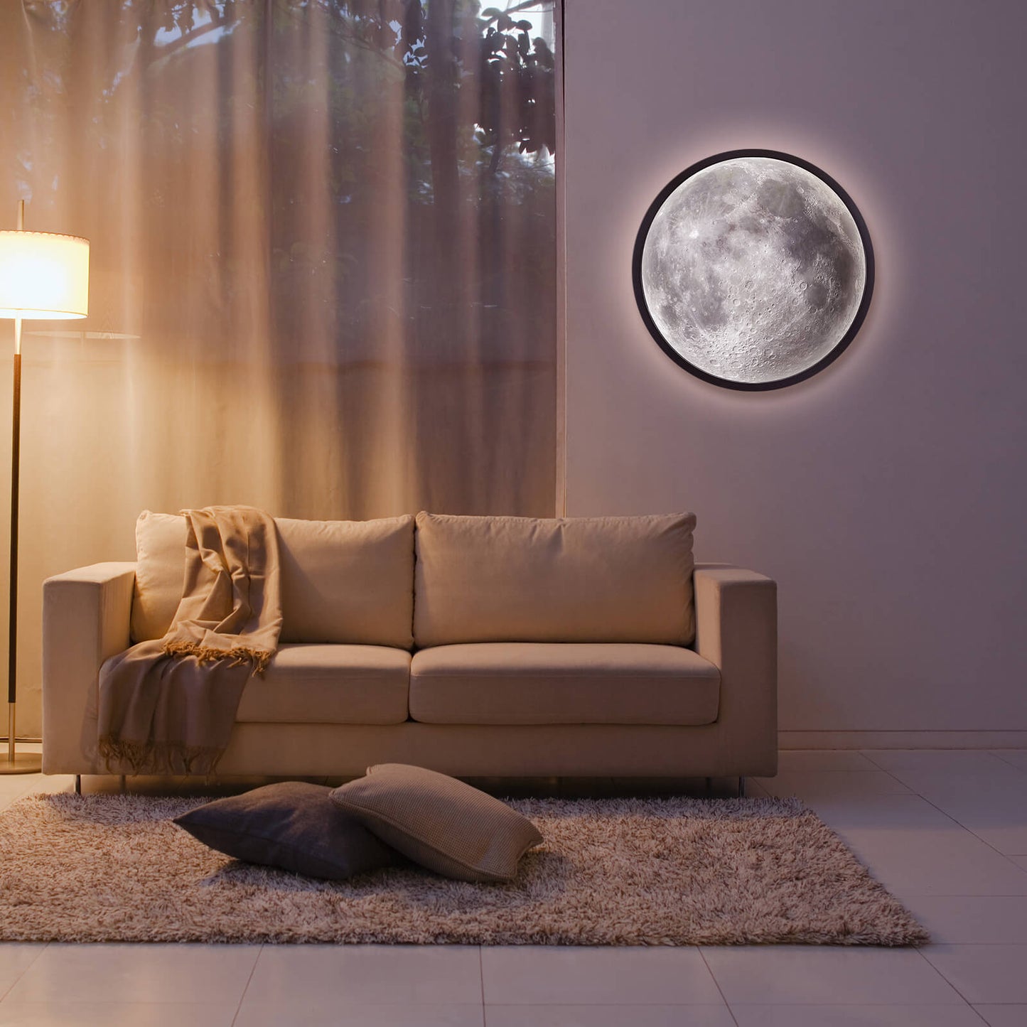 MOON MIRROR | 30cm LED-Wandlampe mit Spiegel und Monddesign